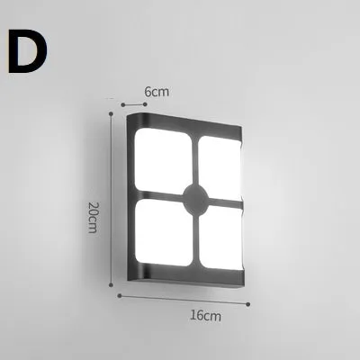 Waterproof outdoor wall light with PC lampshade, LED, 220V, 200x160mm, available in warm and white light