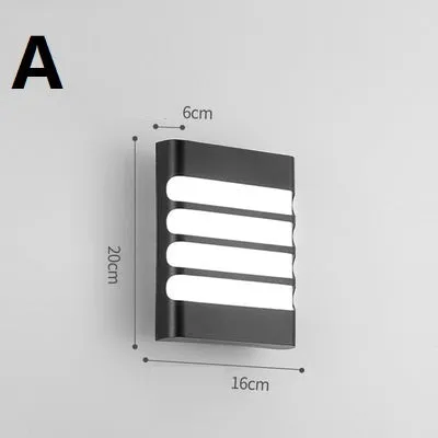 Waterproof outdoor wall light with PC lampshade, LED, 220V, 200x160mm, available in warm and white light