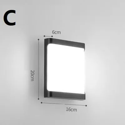 Waterproof outdoor wall light with PC lampshade, LED, 220V, 200x160mm, available in warm and white light