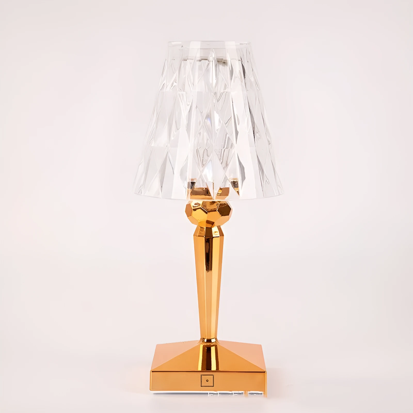 Rose gold portable touch night light with acrylic lamp holder and touch dimming control