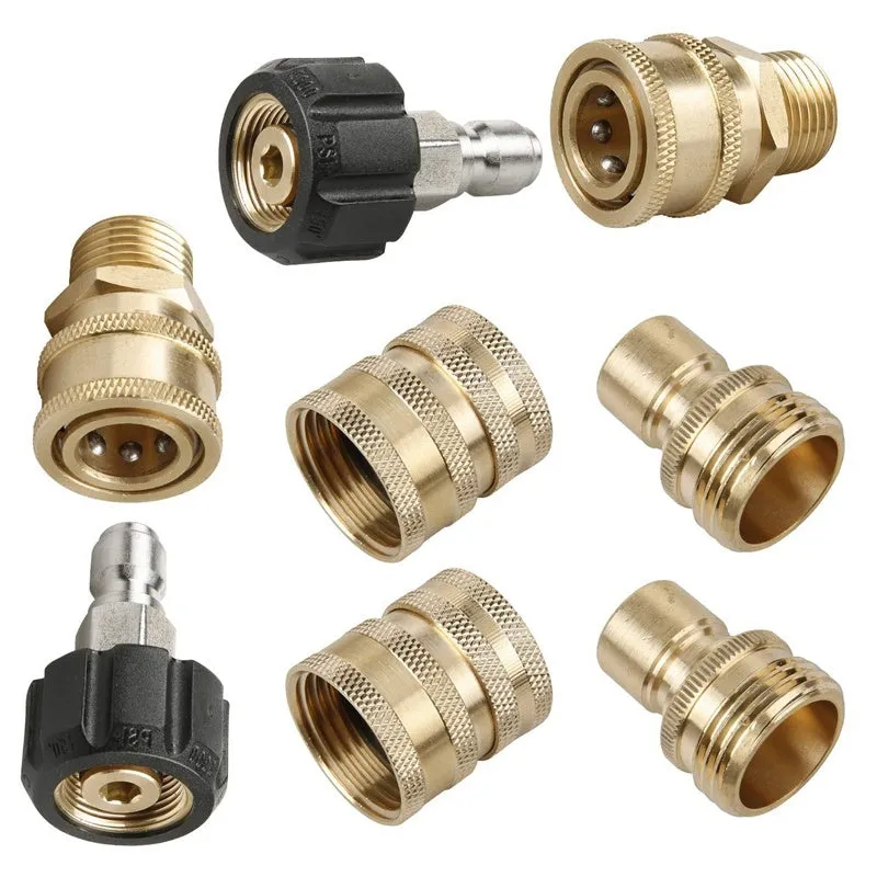 Black and copper M22 to 3/8 inch quick connector set for high pressure car wash water gun