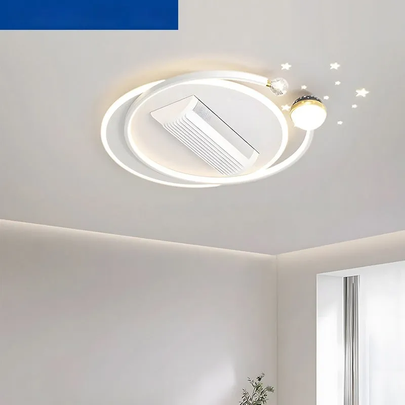 Leafless fan lamp ceiling light offline voice control 110cm PVC Nordic style