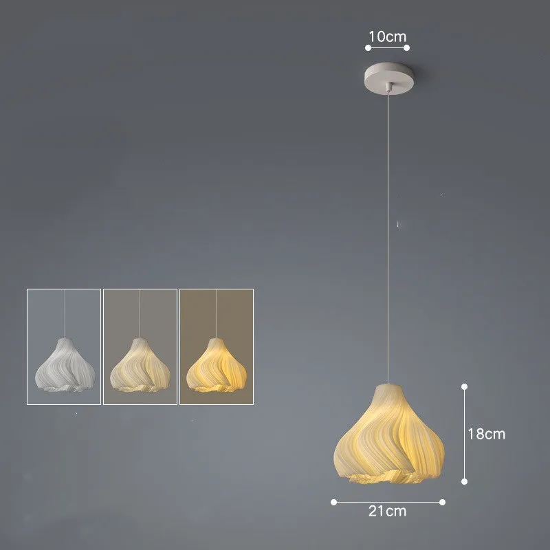Nordic iron fish-shaped LED chandelier with three-colour light for dining room or bedroom