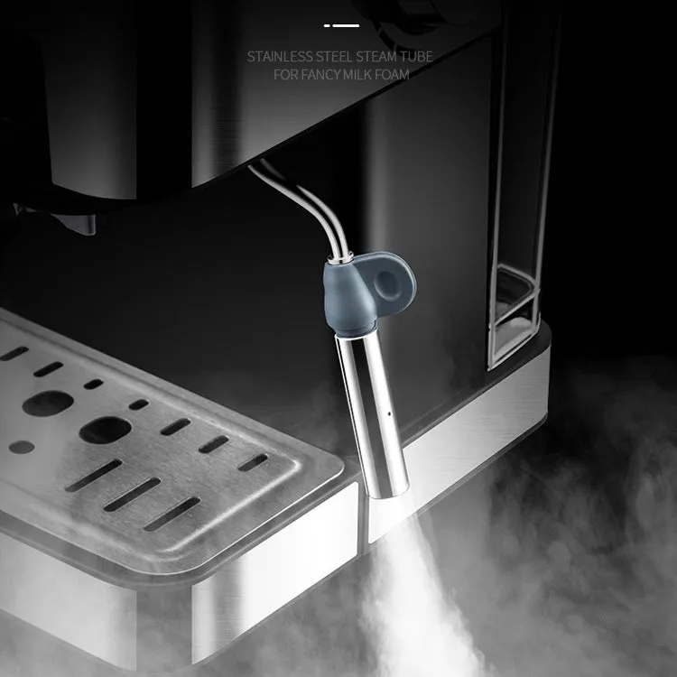 Home Smart black espresso machine with steam milk frother 850W 20BAR 1.6L tank touch buttons