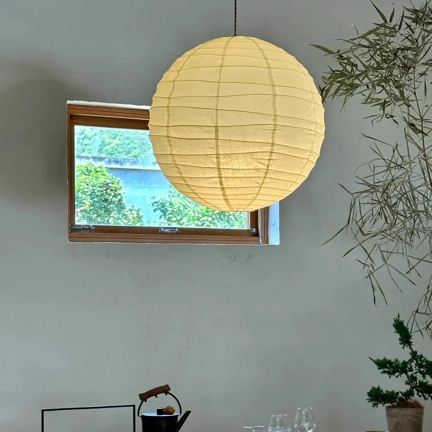 Japanese-style rice paper ball chandelier pendant light in 30cm, 45cm or 55cm diameter sizes