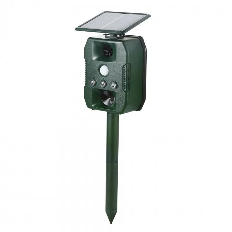 Solar ultrasonic rodent killer and bird repellent Model 618 Outdoor Drive in columnar shape for ground placement