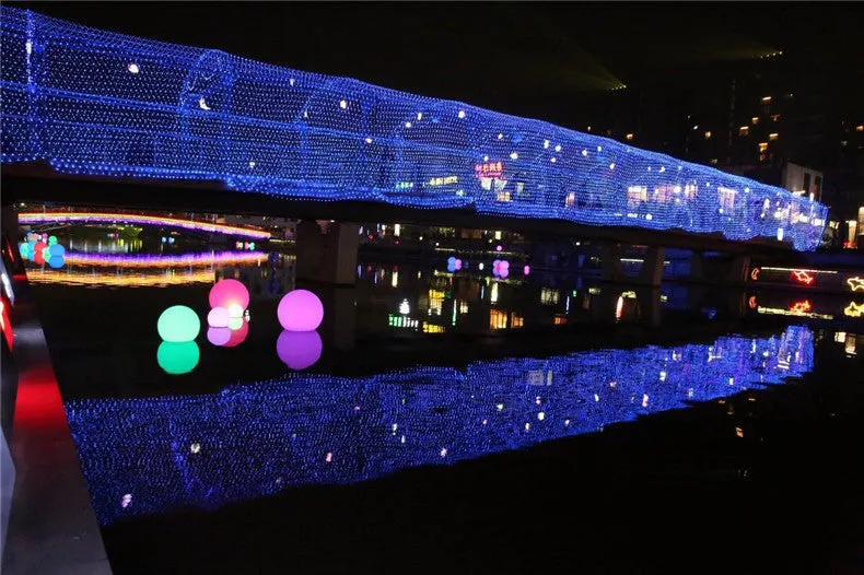 Outdoor fishnet LED string lights 3x2m 192 LEDs IP44 dimmable warm white Christmas decoration