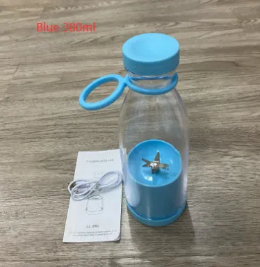 350ml white USB rechargeable portable blender with stainless steel blades and charging stand