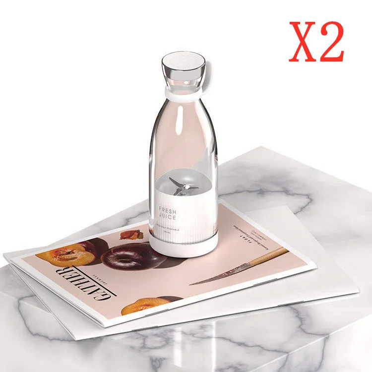 350ml white USB rechargeable portable blender with stainless steel blades and charging stand