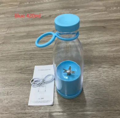 350ml white USB rechargeable portable blender with stainless steel blades and charging stand