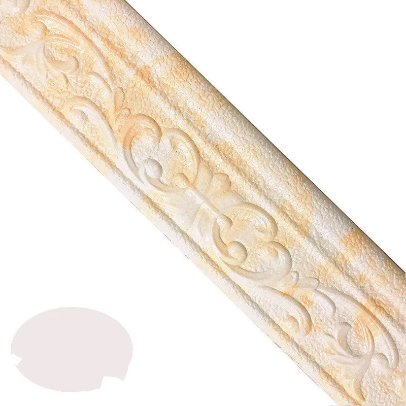 Medium size self-adhesive skirting line with a grid pattern for wall protection in gold, silver, white, or yellow white.