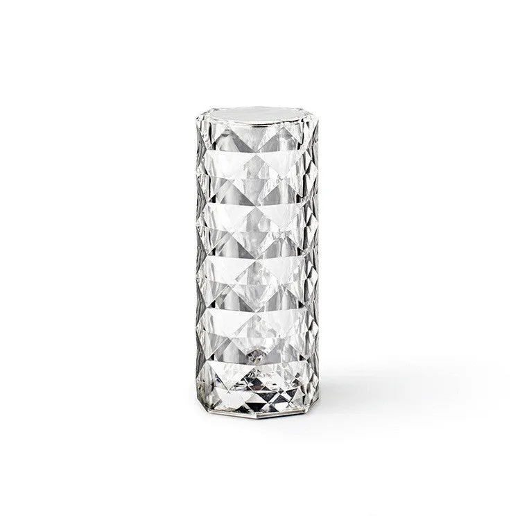 Nordic crystal acrylic USB table lamp with touch dimming and remote, 16 colours, black finish