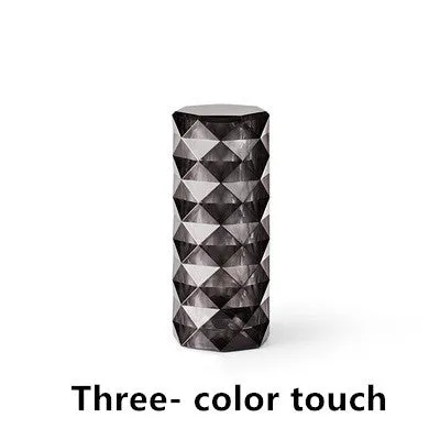 Nordic crystal acrylic USB table lamp with touch dimming and remote, 16 colours, black finish