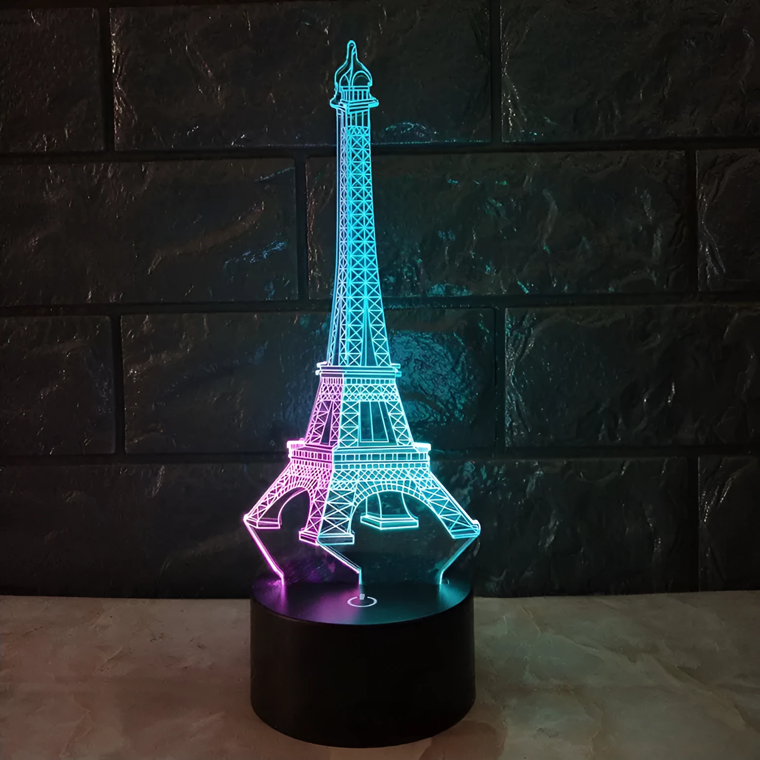 Eiffel Tower 3D Night Light Creative Colourful Touch and Remote Control ABS Acrylic Desk Lamp 7 Colours Adjustable Gradient USB Powered Home Décor Gift