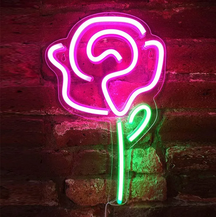 LED transparent acrylic neon light in Good Vibes size, USB powered, for wall hanging decoration