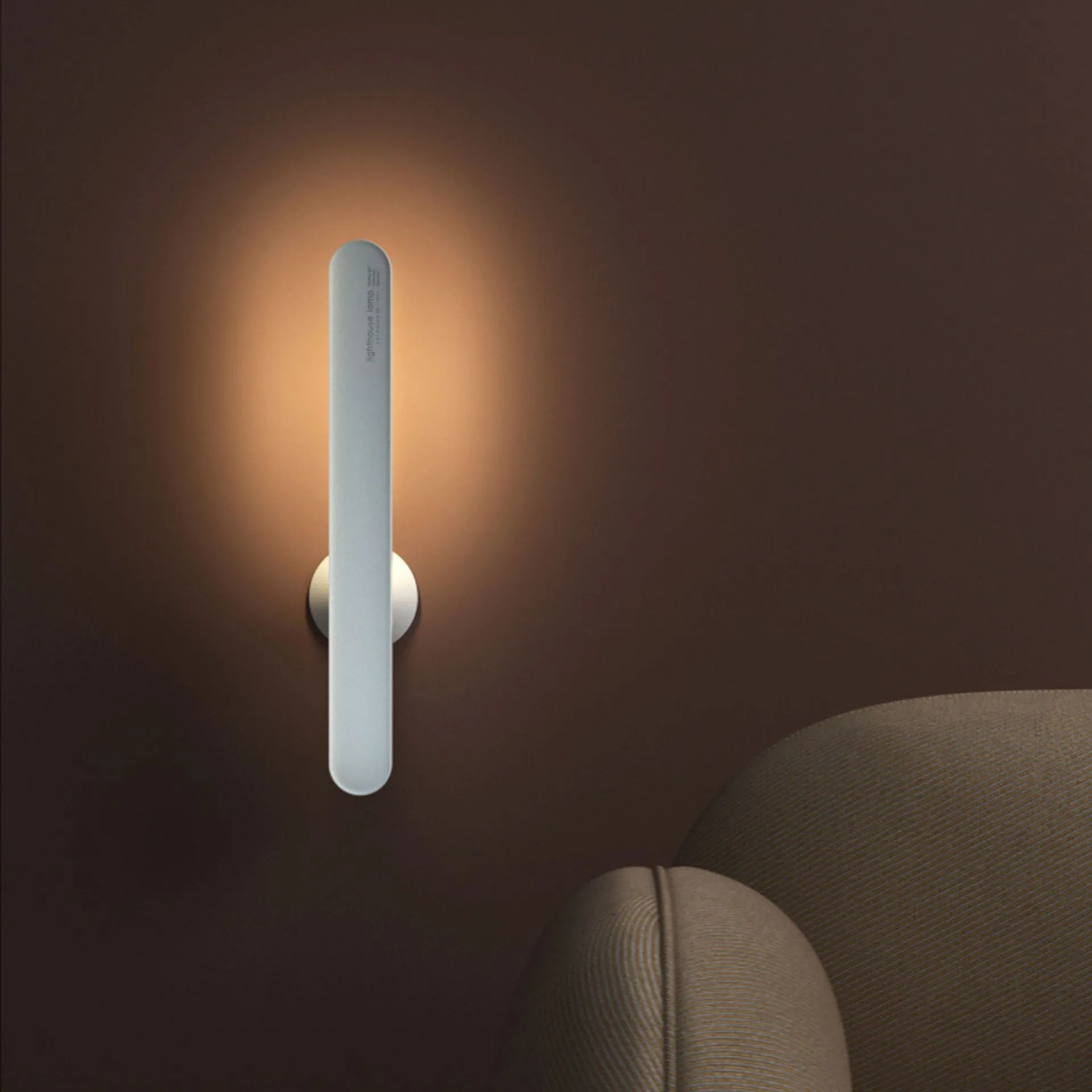 Creative geometric desk lamp in white with magnetic suction base and touch switch, USB powered
