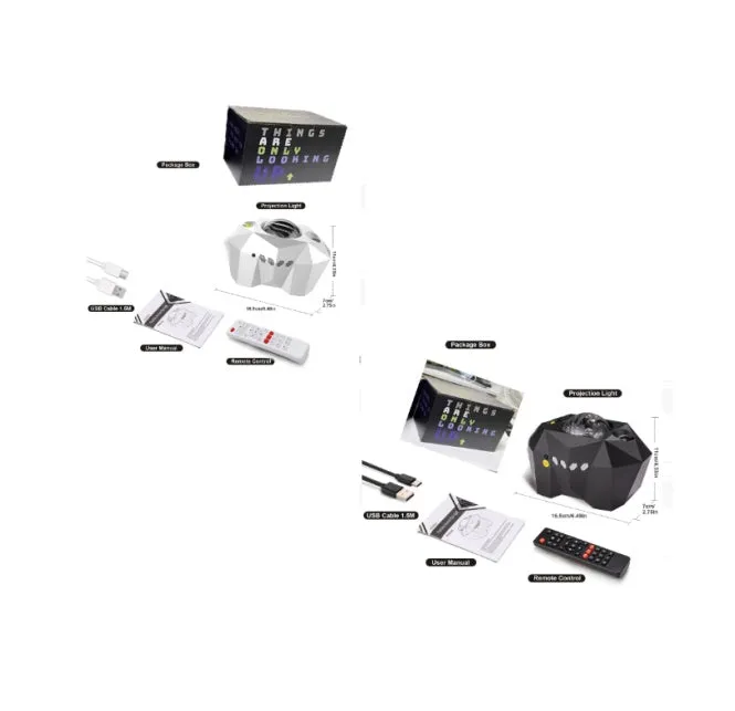 USB Bluetooth ocean star projector lamp with multi-colour water pattern and green laser, ABS and acrylic construction, black finish