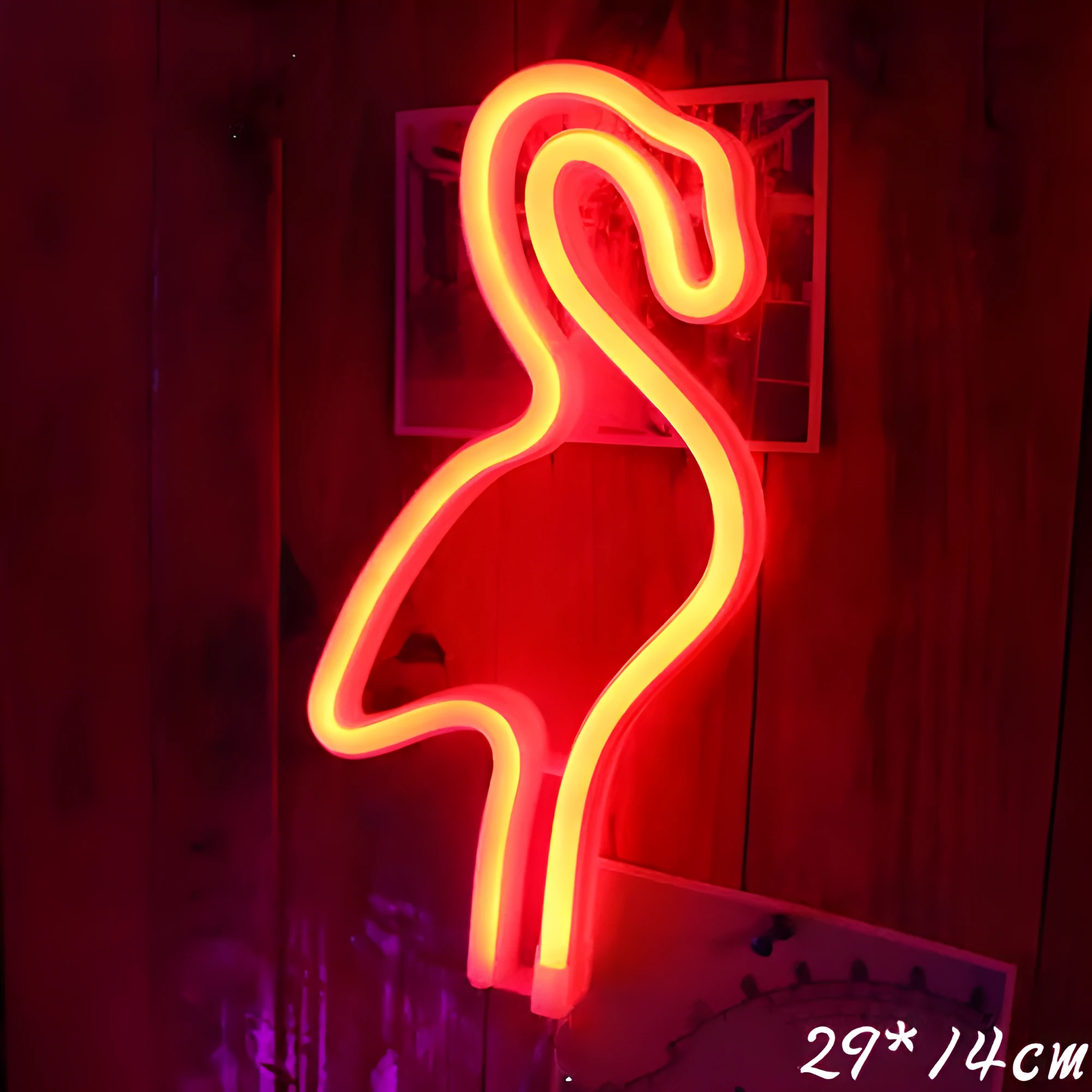 LED neon sign night light with 24 style options, 30x18.5cm, USB battery powered, wall hanging home decorative light