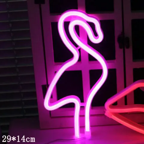 LED neon sign night light with 24 style options, 30x18.5cm, USB battery powered, wall hanging home decorative light