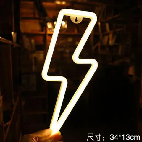 LED neon sign night light with 24 style options, 30x18.5cm, USB battery powered, wall hanging home decorative light