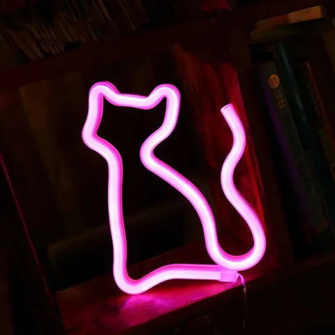 LED neon sign night light with 24 style options, 30x18.5cm, USB battery powered, wall hanging home decorative light