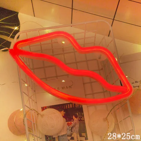 LED neon sign night light with 24 style options, 30x18.5cm, USB battery powered, wall hanging home decorative light