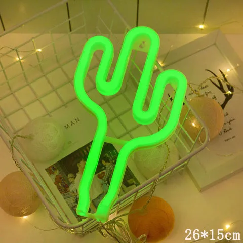 LED neon sign night light with 24 style options, 30x18.5cm, USB battery powered, wall hanging home decorative light