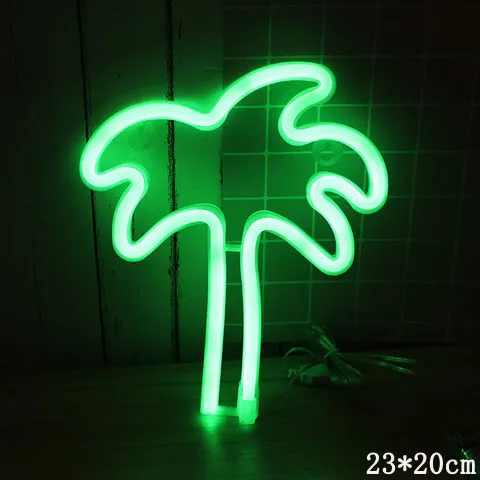 LED neon sign night light with 24 style options, 30x18.5cm, USB battery powered, wall hanging home decorative light