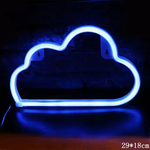 LED neon sign night light with 24 style options, 30x18.5cm, USB battery powered, wall hanging home decorative light