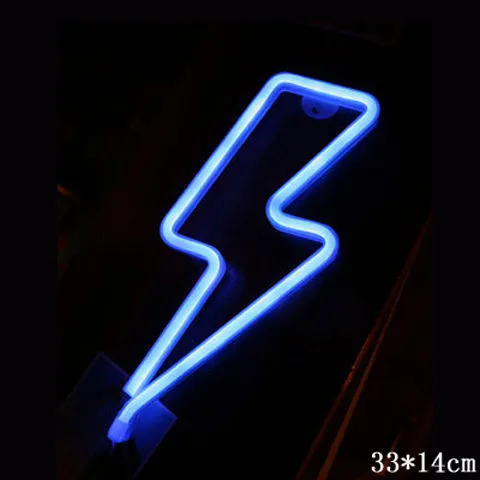 LED neon sign night light with 24 style options, 30x18.5cm, USB battery powered, wall hanging home decorative light