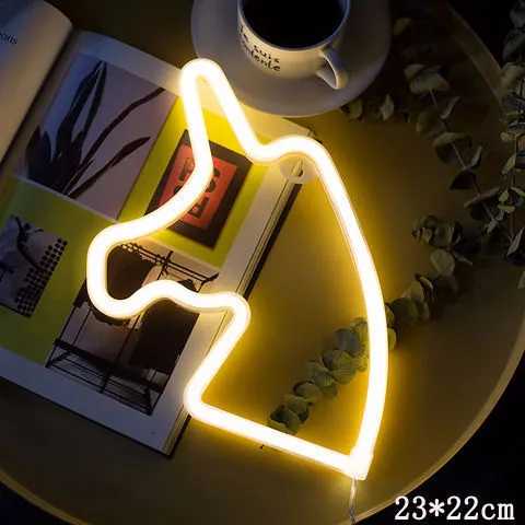 LED neon sign night light with 24 style options, 30x18.5cm, USB battery powered, wall hanging home decorative light