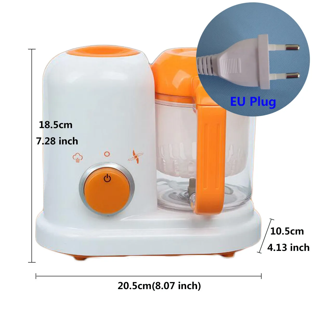 Multi-function baby food processor in light green with steam and stir functions, 190ml capacity, BPA-free materials