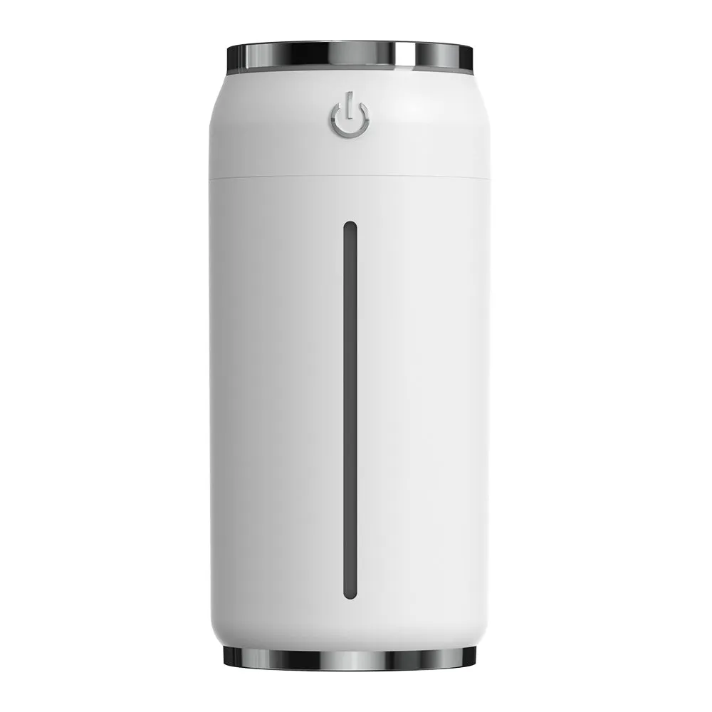 220ml USB car humidifier in black with 141x64x64mm dimensions, ABS PP build, mini light and fan included