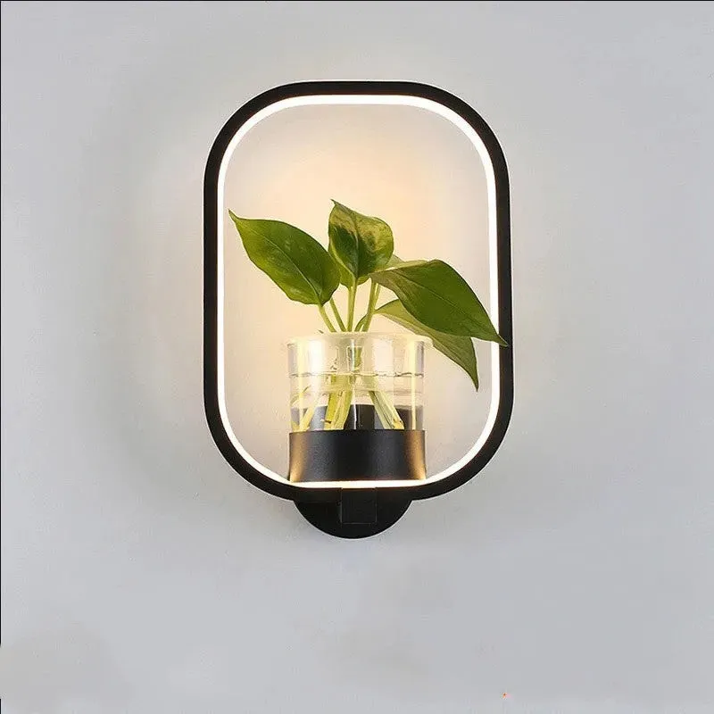 Decorative wall lamp with sandblasted iron finish, 30cm diameter, round shape, black colour, integrated LED strip