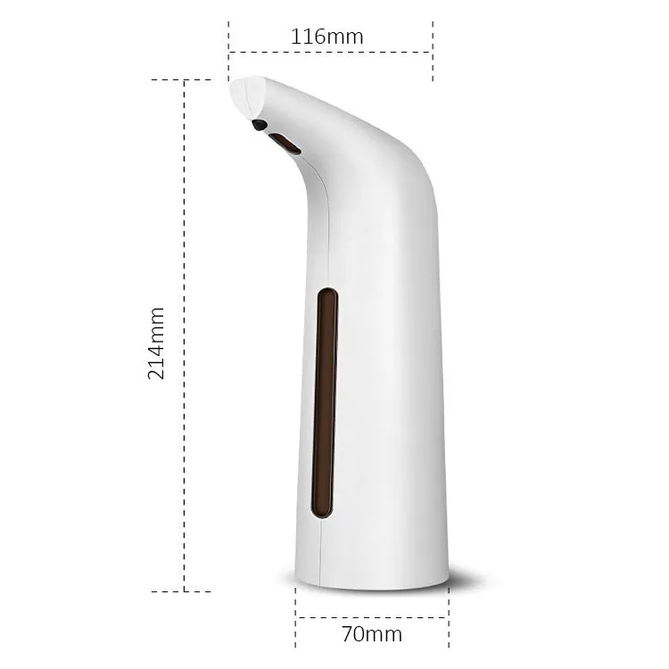 White ABS contact-free automatic induction liquid dispenser 214x70x116mm with 5cm sensing range