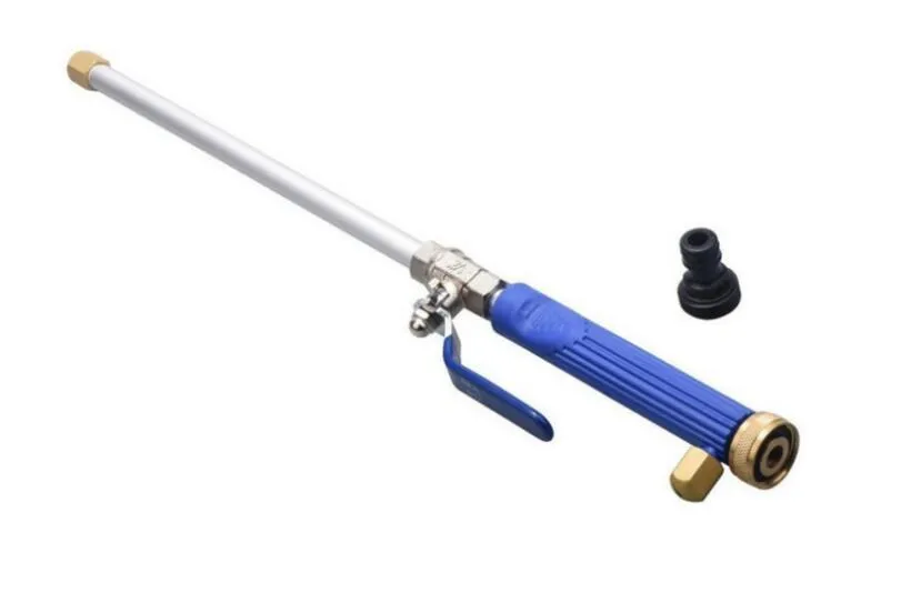 Blue and silver car high-pressure water gun with TPR handle and 75cm length
