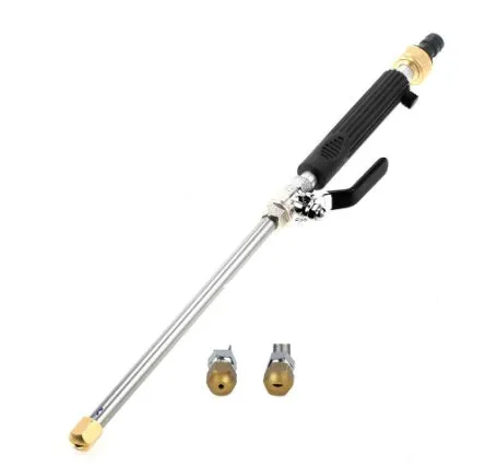 Blue and silver car high-pressure water gun with TPR handle and 75cm length
