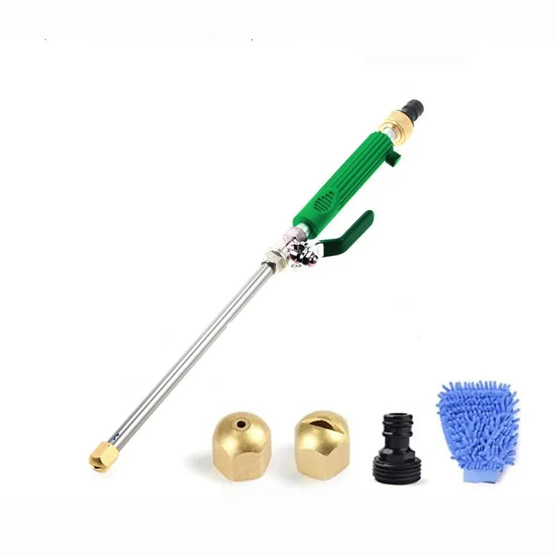 Blue and silver car high-pressure water gun with TPR handle and 75cm length
