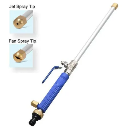 Blue and silver car high-pressure water gun with TPR handle and 75cm length