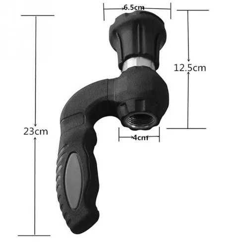 Mighty Power Hose Blaster Nozzle black with ergonomic handle and five spray settings, 23 cm length