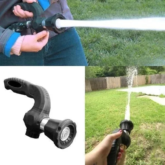 Mighty Power Hose Blaster Nozzle black with ergonomic handle and five spray settings, 23 cm length