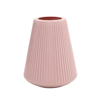 Melamine plastic colourful decorative flower vase measuring 16x20cm in blue, green, pink, or white options