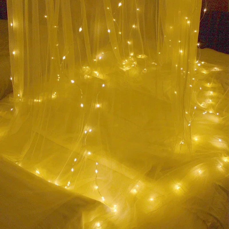 Christmas LED curtain lights 3x3 metres 304 beads remote control party wedding decoration