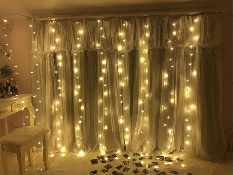 Christmas LED curtain lights 3x3 metres 304 beads remote control party wedding decoration