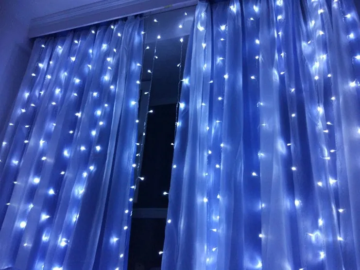 Christmas LED curtain lights 3x3 metres 304 beads remote control party wedding decoration