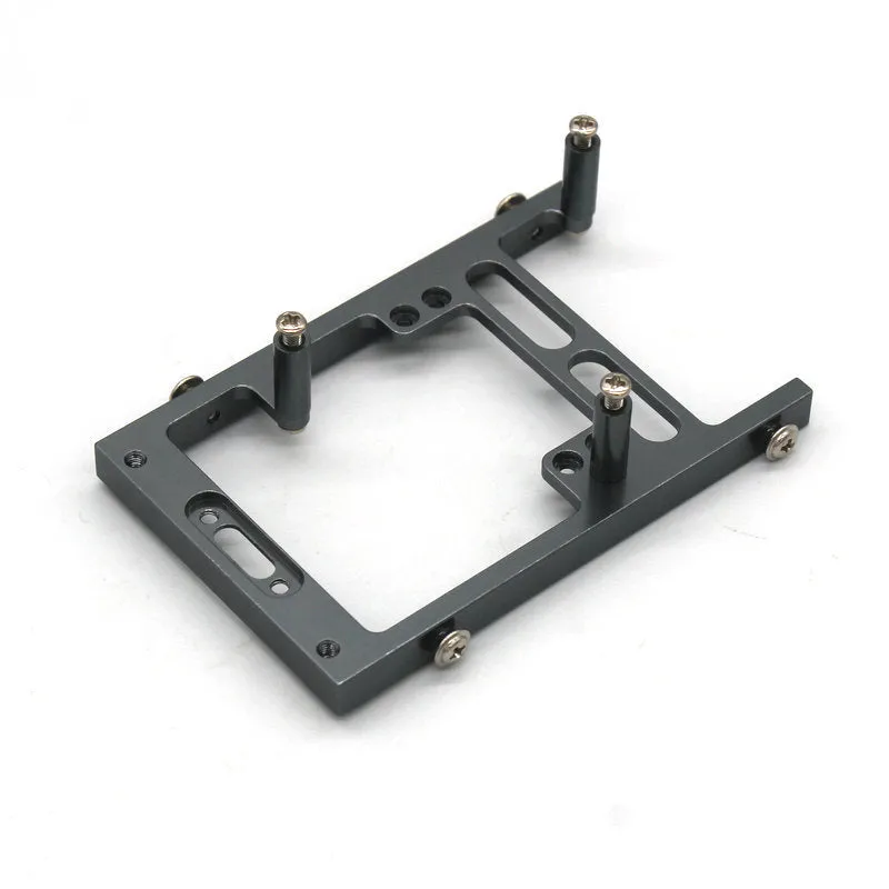 Military RC car metal alloy accessories including front bar, axles, motor box and black tyres