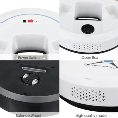 Smart robot vacuum cleaner 22.8cm ABS plastic automatic induction sweeper black