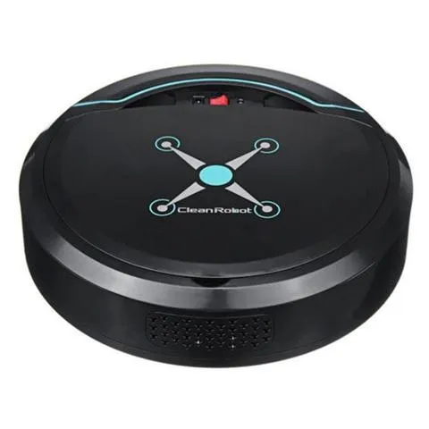 Smart robot vacuum cleaner 22.8cm ABS plastic automatic induction sweeper black