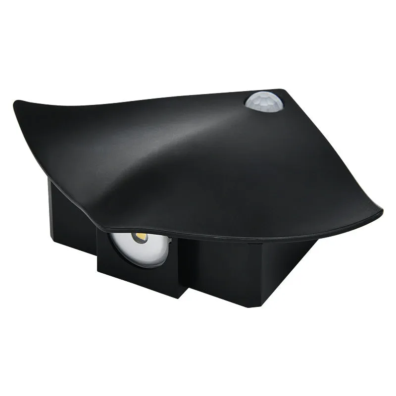 Wireless USB rechargeable wall lamp with human body sensor, ABS construction, black with yellow light, 92x42x92mm