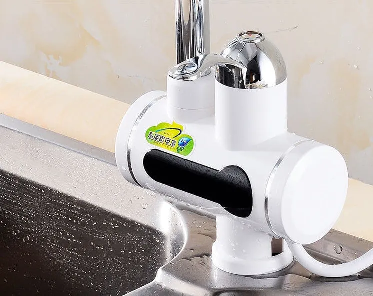 Electric kitchen water heater faucet in Classic colour with rotatable single handle single hole design
